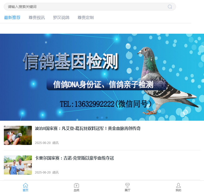 尊贵赛鸽网