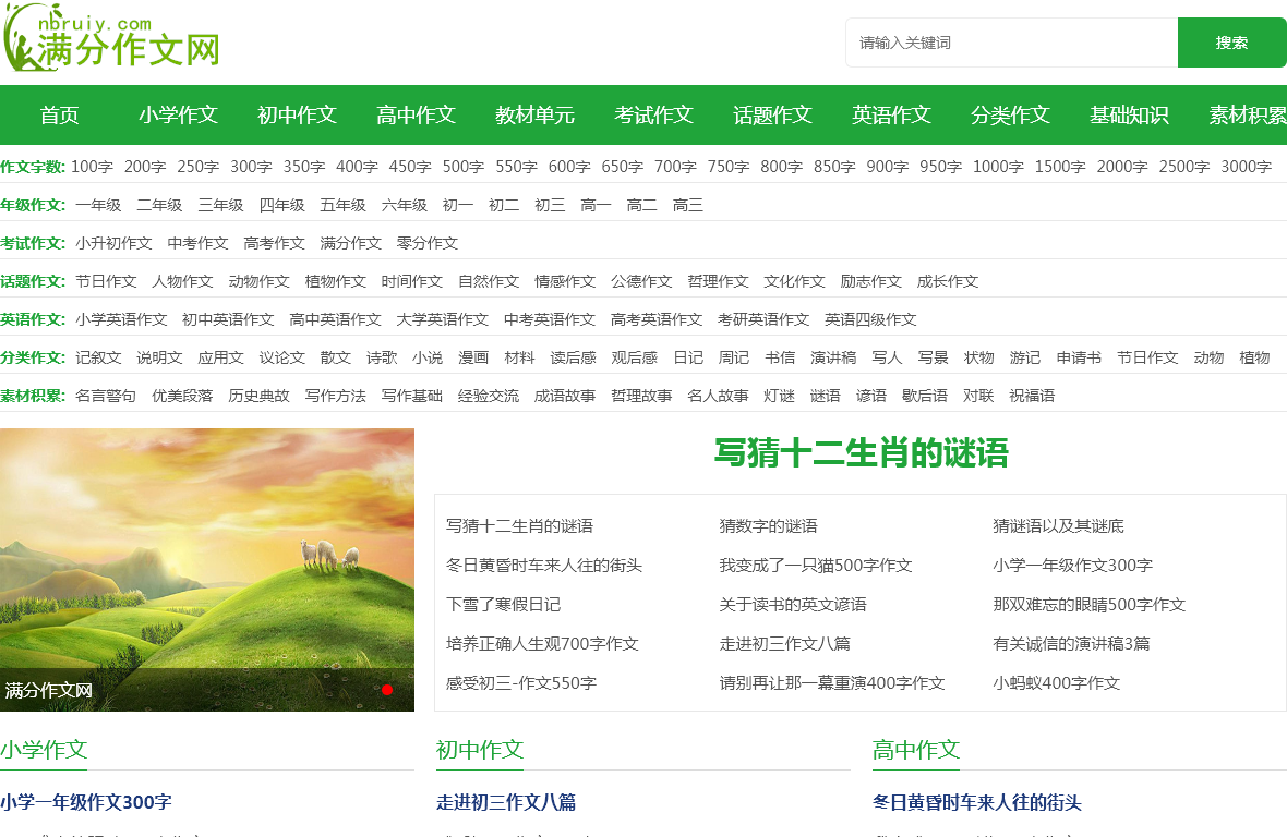 盛铄满分作文