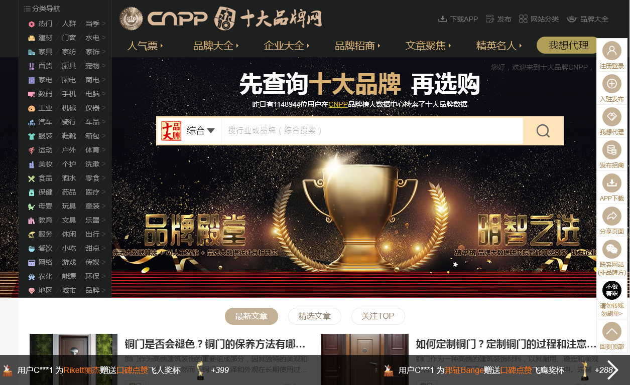 十大品牌网CNPP品牌榜中榜大数据研究院